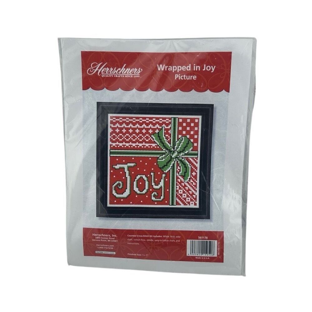 Wrapped in Joy Herrschners, Inc Country Cross Stitch Kit